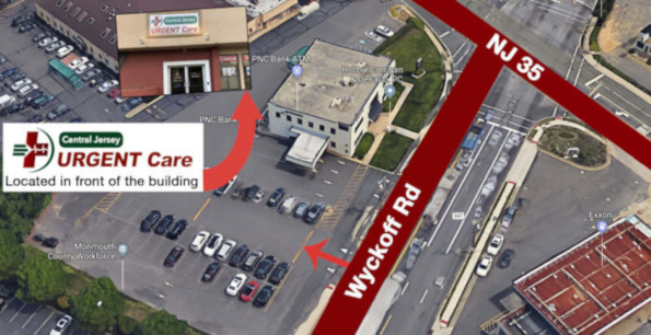 CJ Urgent Care of Eatontown directions map.